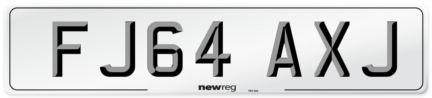 FJ64 AXJ Number Plate from New Reg